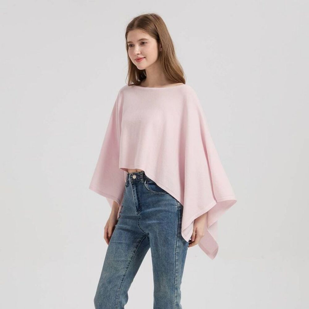 Women's Lightweight Poncho Sweater - Wild Fable Pink One Size